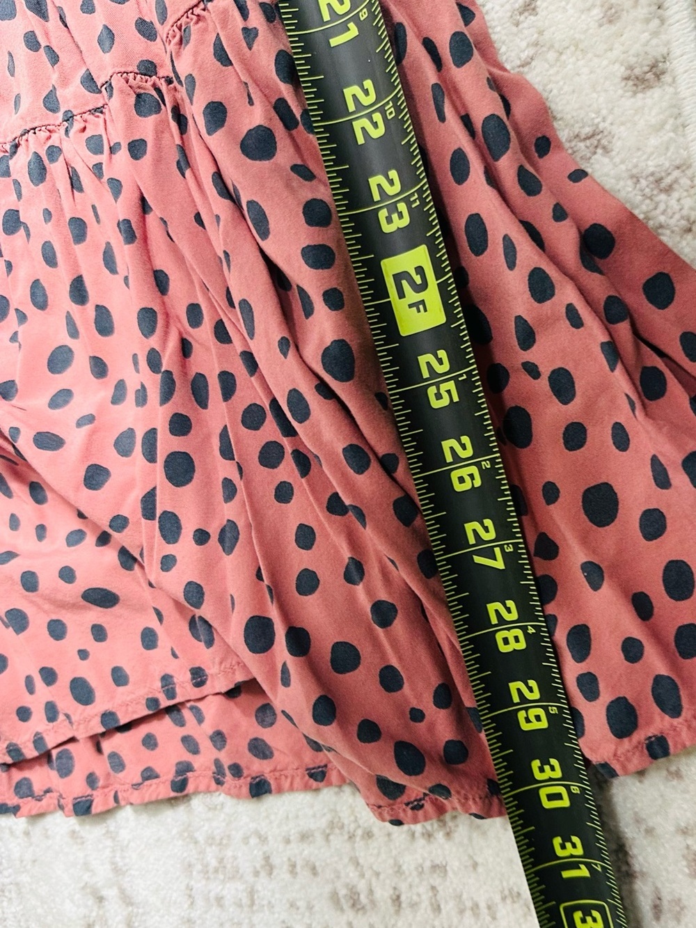 Smocked Neck Pink Polka Dot Tiered Girls Dress - Picture 8 of 9